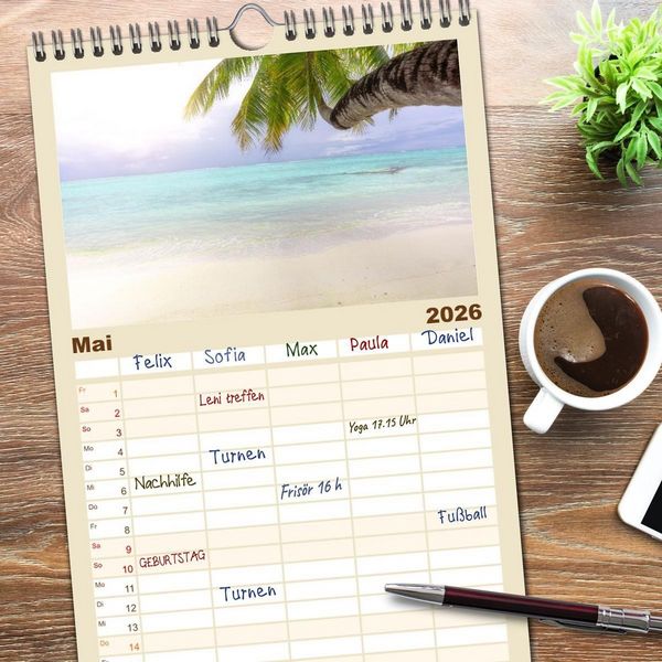 Produktbild: Familienplaner 2026 - Malediven, Perle im Indischen Ozean mit 5 Spalten (Wandkalender, 21 x 45 cm) CALVENDO