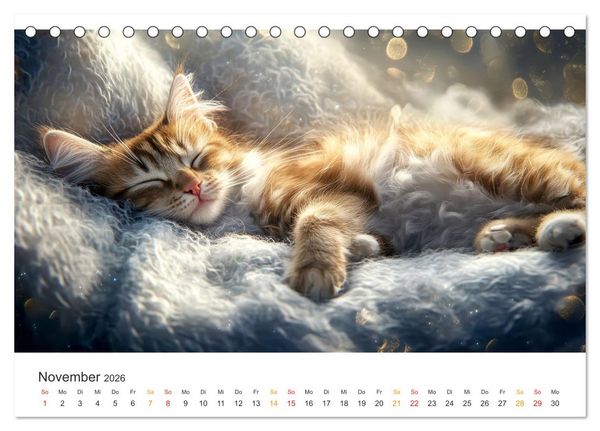 Produktbild: Katzen - Kalender f&uuml;r alle Miezenfans (Tischkalender 2026 DIN A5 quer), CALVENDO Monatskalender