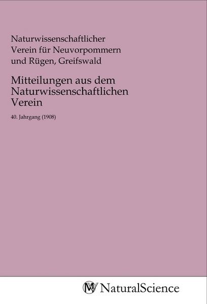 Produktbild: Mitteilungen aus dem Naturwissenschaftlichen Verein