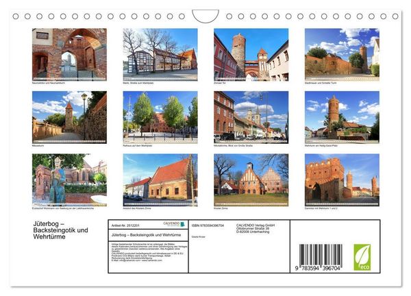 Produktbild: J&uuml;terbog &ndash; Backsteingotik und Wehrt&uuml;rme (Wandkalender 2027 DIN A4 quer), CALVENDO Monatskalender