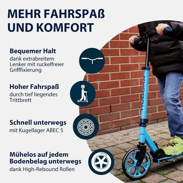 Produktbild: HUDORA 14468 - Scooter Up 200, iron, grau, Alu-Cityroller
