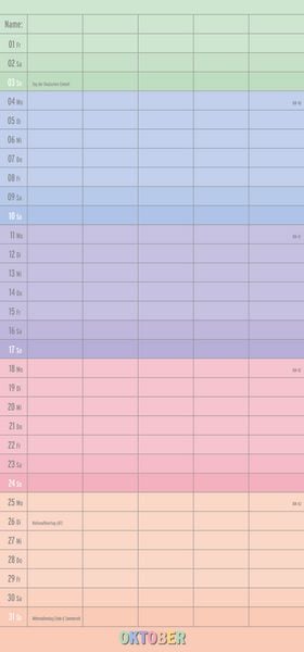 Produktbild: Familienplaner Regenbogen 2027