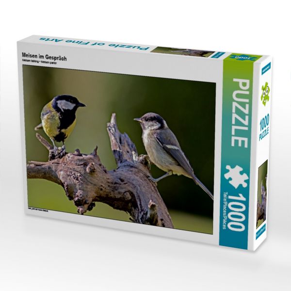 Produktbild: CALVENDO Puzzle Meisen im Gespr&auml;ch 1000 Teile Puzzle quer | 1000 Teile Lege-Gr&ouml;&szlig;e 64 &times; 48 cm Foto-Puzzle f&uuml;r gl&uuml;ckliche Stunden
