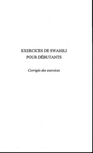 Produktbild: Exercices de swahili pour debutants