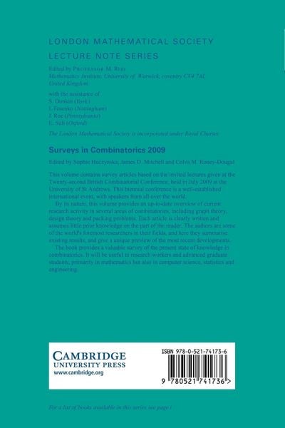 Produktbild: Surveys in Combinatorics 2009
