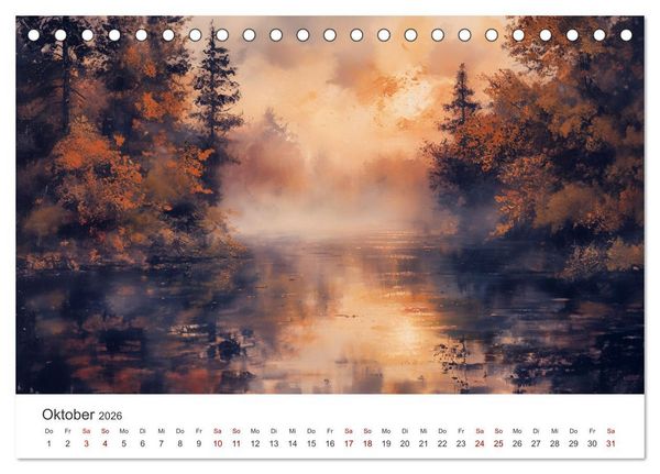Produktbild: Farben und Licht - Landschaftsmalerei im Jahreskreis (Tischkalender 2026 DIN A5 quer), CALVENDO Monatskalender