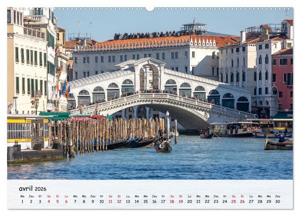 Produktbild: Venise - Un hommage imag&eacute; &agrave; la magie v&eacute;nitienne (Calendrier mural 2026 DIN A2 vertical), CALVENDO calendrier mensuel