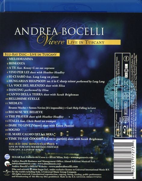 Produktbild: Andrea Bocelli - Vivere/Live in Tuscany