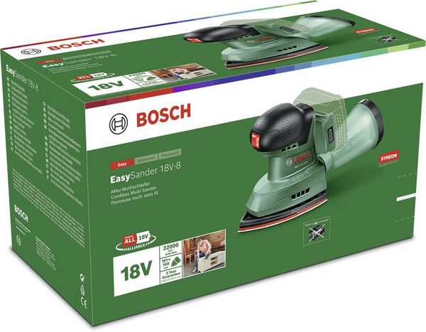 Produktbild: Bosch Home and Garden EasySander 18V-8 06033E3000 Exzenterschleifer ohne Akku 18 V 2.5 Ah Anzahl mitgelieferte Akkus 0