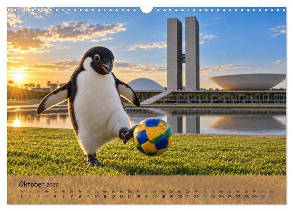 Produktbild: Pinguins gro&szlig;e Weltreise (Wandkalender 2027 DIN A3 quer), CALVENDO Monatskalender