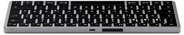 Produktbild: Satechi Slim X1 Mini Bluetooth&reg; Tastatur Deutsch, QWERTZ Anthrazit Multimediatasten, Beleuchtet