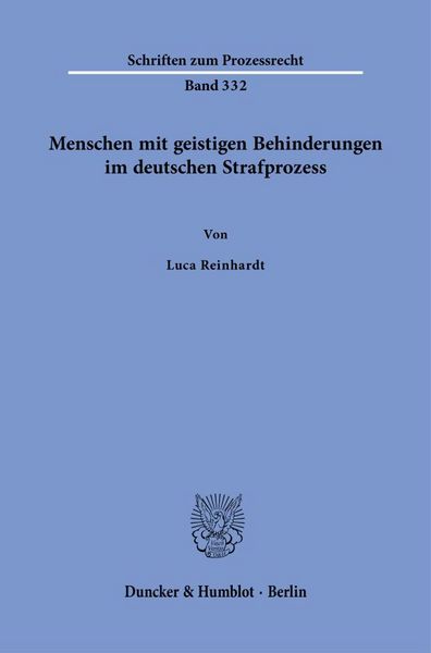 Produktbild: Menschen mit geistigen Behinderungen im deutschen Strafprozess