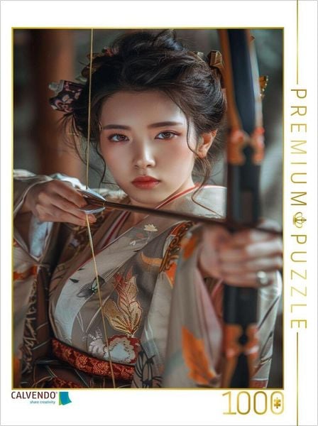 CALVENDO Puzzle Asiatische Frau mit Pfeil und Bogen | 1000 Teile Lege-Größe 64x48cm Foto-Puzzle für glückliche Stunden