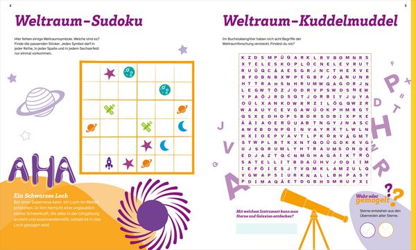 Produktbild: WAS IST WAS R&auml;tseln und Stickern: Weltall