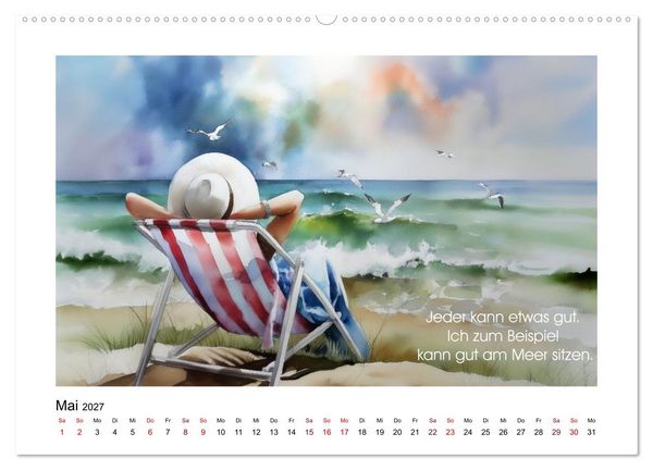 Produktbild: Meer, Strand und Wellen (Wandkalender 2027 DIN A2 quer), CALVENDO Monatskalender