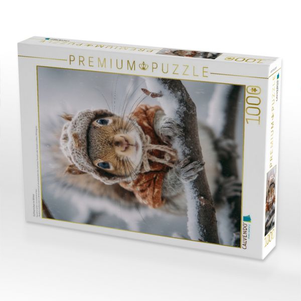 Produktbild: CALVENDO Puzzle Eichh&ouml;rnchen im Winter | 1000 Teile Lege-Gr&ouml;&szlig;e 64x48cm Foto-Puzzle f&uuml;r gl&uuml;ckliche Stunden