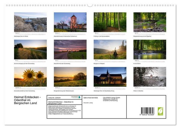 Produktbild: Heimat Entdecken - Odenthal im Bergischen Land (hochwertiger Premium Wandkalender 2027 DIN A2 quer), Kunstdruck in Hochglanz