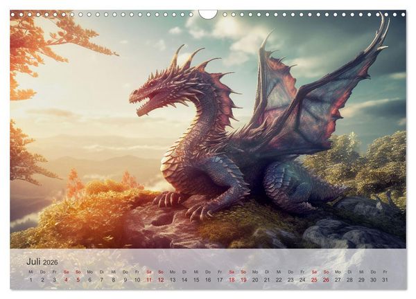 Produktbild: Im Land der sch&ouml;nen Drachen (Wandkalender 2026 DIN A3 quer), CALVENDO Monatskalender