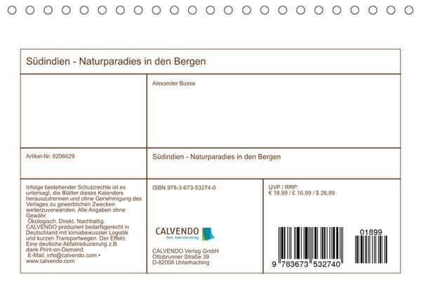 Produktbild: S&uuml;dindien - Naturparadies in den Bergen (Tischkalender 2022 DIN A5 quer)