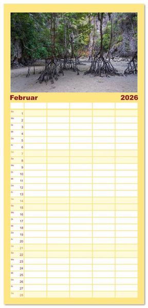 Produktbild: Familienplaner 2026 - Thailand - Die Sch&ouml;nheit Asiens mit 5 Spalten (Wandkalender, 21 x 45 cm) CALVENDO