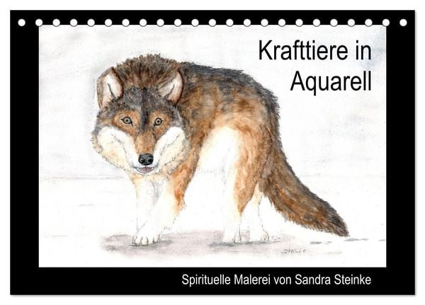 Produktbild: Krafttiere in Aquarell (Tischkalender 2026 DIN A5 quer), CALVENDO Monatskalender