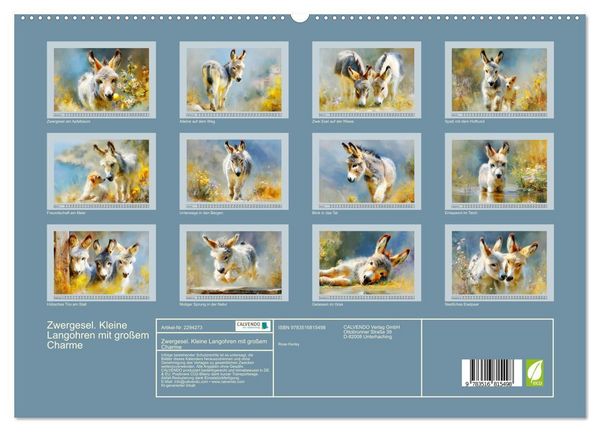 Produktbild: Zwergesel. Kleine Langohren mit gro&szlig;em Charme (hochwertiger Premium Wandkalender 2027 DIN A2 quer), Kunstdruck in Hochglanz