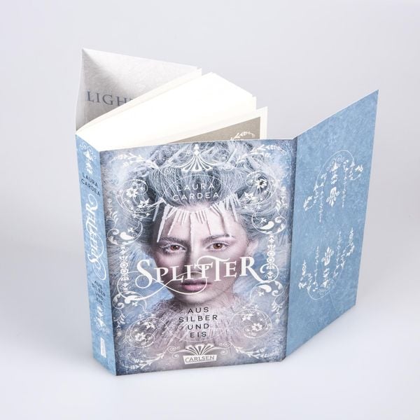 Splitter aus Silber und Eis