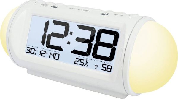 Produktbild: Techno Line WT 499 Funk Wecker Weiß Alarmzeiten 2