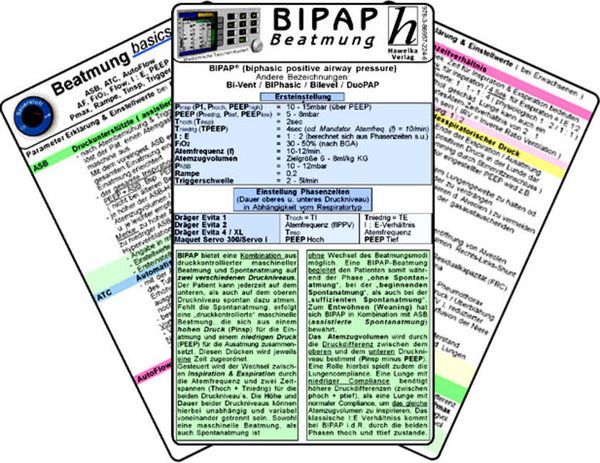 Produktbild: BIPAP Beatmungs-Karten-Set (3er Set) - Medizinische Taschen-Karte