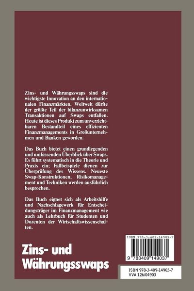 Produktbild: Zins- und W&auml;hrungsswaps