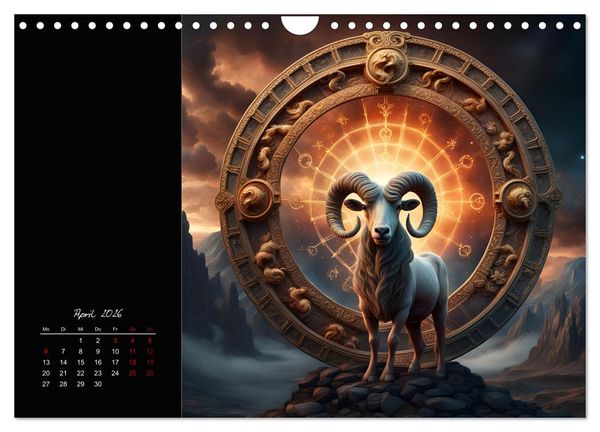 Produktbild: KI Tierkreiszeichen (Wandkalender 2026 DIN A4 quer), CALVENDO Monatskalender