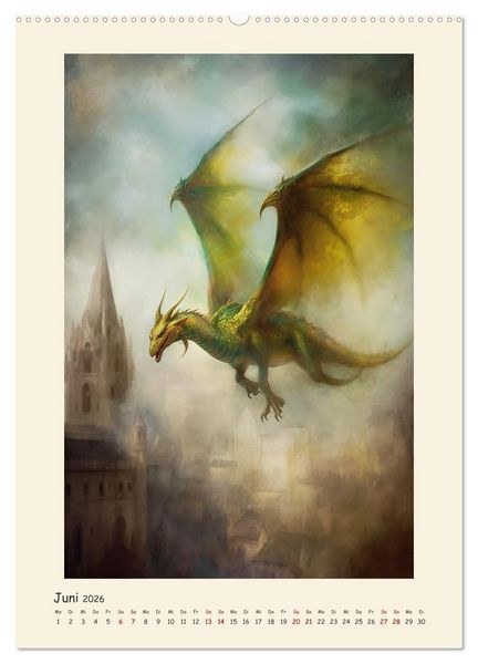 Produktbild: Malerische Drachen (Wandkalender 2026 DIN A2 hoch), CALVENDO Monatskalender