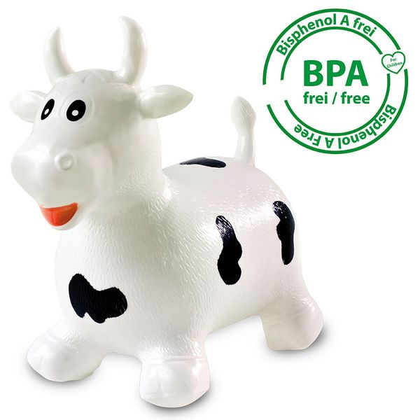 Produktbild: Jamara H&uuml;pftier Kuh wei&szlig;/schwarz mit Pumpe