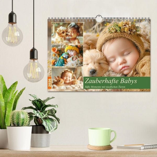 Produktbild: Zauberhafte Babys. S&uuml;&szlig;e Momente mit niedlichen Tieren (Wandkalender 2026 DIN A4 quer), CALVENDO Monatskalender