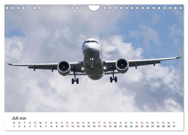 Produktbild: Flugzeuge von Airbus 2026 (Wandkalender 2026 DIN A4 quer), CALVENDO Monatskalender