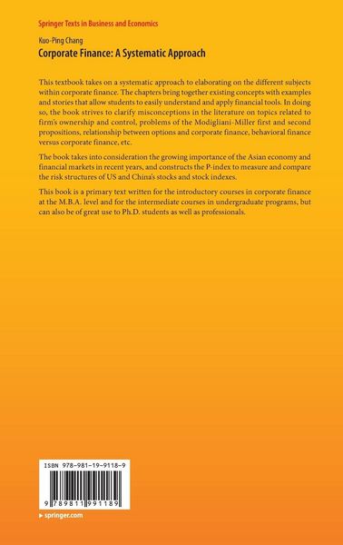 Produktbild: Corporate Finance: A Systematic Approach