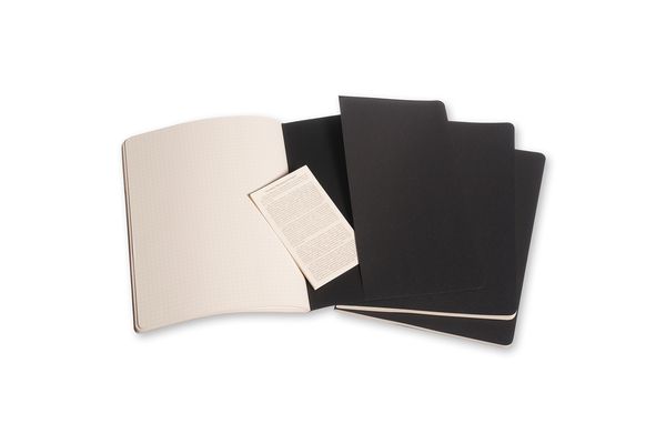 Produktbild: Moleskine Cahier Extra Large kariert schwarz. 3er Pack