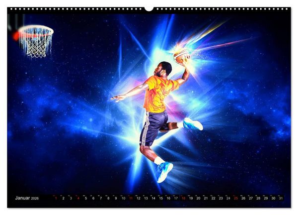 Produktbild: Basketball Fantasiewelten (hochwertiger Premium Wandkalender 2026 DIN A2 quer), Kunstdruck in Hochglanz