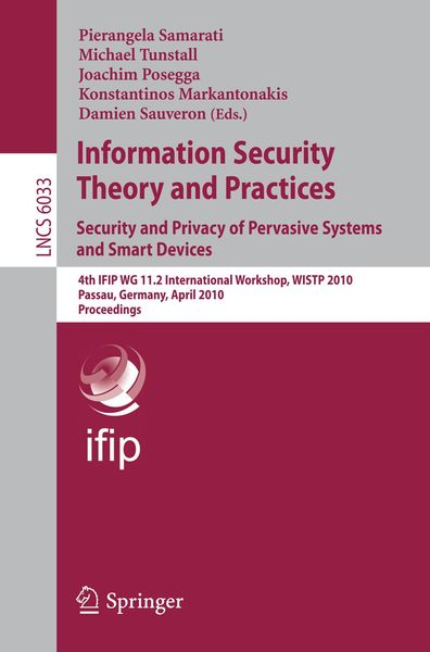 Produktbild: Information Security Theory and Practices: Security and Privacy of Pervasive Systems and Smart Devices