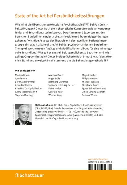 Produktbild: Psychodynamische Therapie der Pers&ouml;nlichkeitsst&ouml;rungen