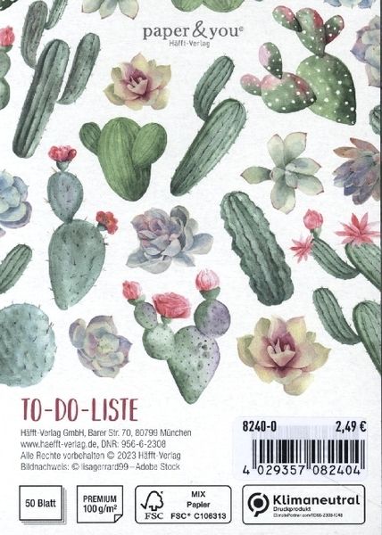 Produktbild: paper & you Block A6 To do, sortiert