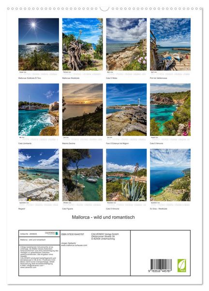 Produktbild: Mallorca - wild und romantisch (hochwertiger Premium Wandkalender 2026 DIN A2 hoch), Kunstdruck in Hochglanz