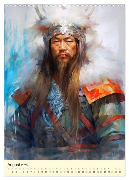 Produktbild: Fantasy-Krieger der Mongolei. Inspiriert von Dschingis Khan (Wandkalender 2026 DIN A2 hoch), CALVENDO Monatskalender