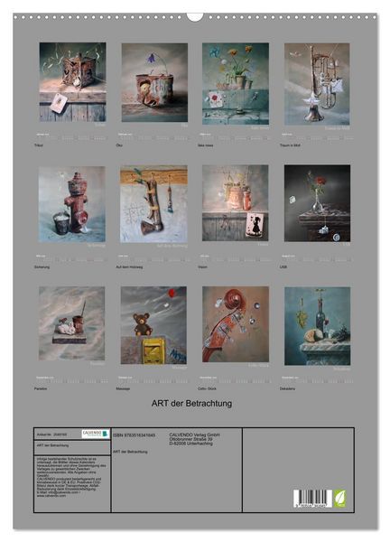 Produktbild: ART der Betrachtung (Wandkalender 2026 DIN A2 hoch), CALVENDO Monatskalender