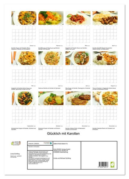 Produktbild: Gl&uuml;cklich mit Karotten (Wandkalender 2026 DIN A2 hoch), CALVENDO Monatskalender