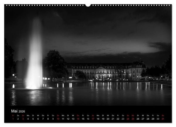Produktbild: Stuttgart bei Nacht (hochwertiger Premium Wandkalender 2026 DIN A2 quer), Kunstdruck in Hochglanz