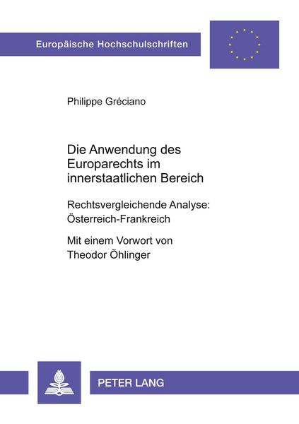Produktbild: Die Anwendung des Europarechts im innerstaatlichen Bereich
