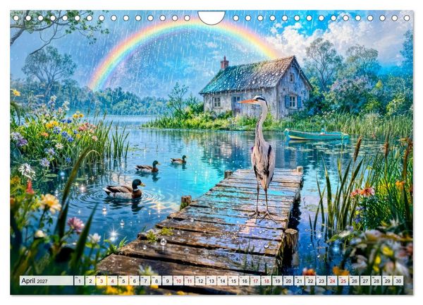 Produktbild: M&auml;rchenhafte Cottages - Waldzauber und versteckte Tiere entdecken! (Wandkalender 2027 DIN A4 quer), CALVENDO Monatskalender