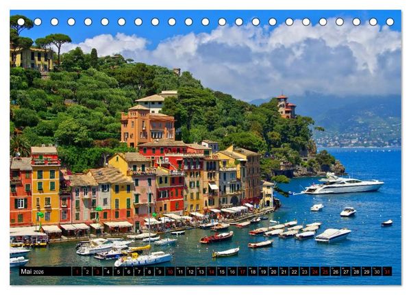 Produktbild: Ligurien - Berge und Meer (Tischkalender 2026 DIN A5 quer), CALVENDO Monatskalender