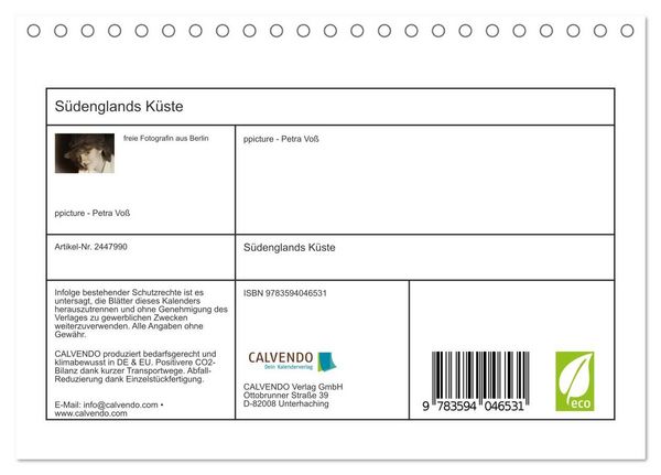 Produktbild: S&uuml;denglands K&uuml;ste (Tischkalender 2027 DIN A5 quer), CALVENDO Monatskalender